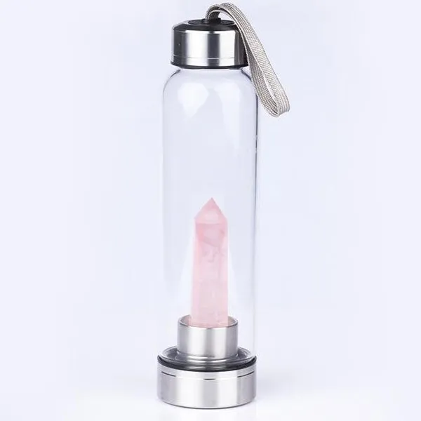 Pure Essence Natural Stone Infused Water In Glass Bottle