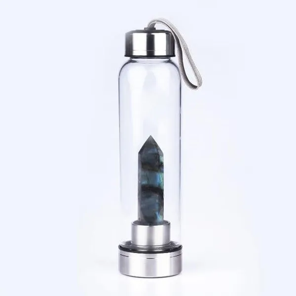 Pure Essence Natural Stone Infused Water In Glass Bottle