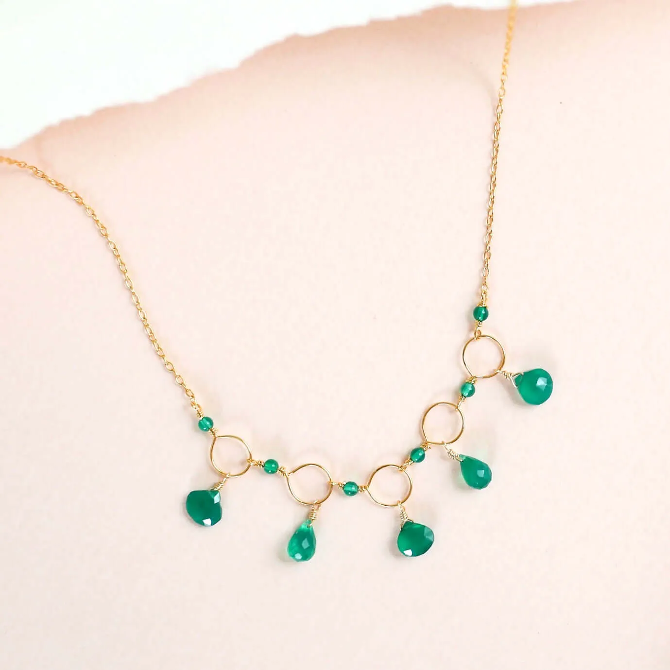 Rainbow Gemstone Mini Sparkler Necklace - Gold