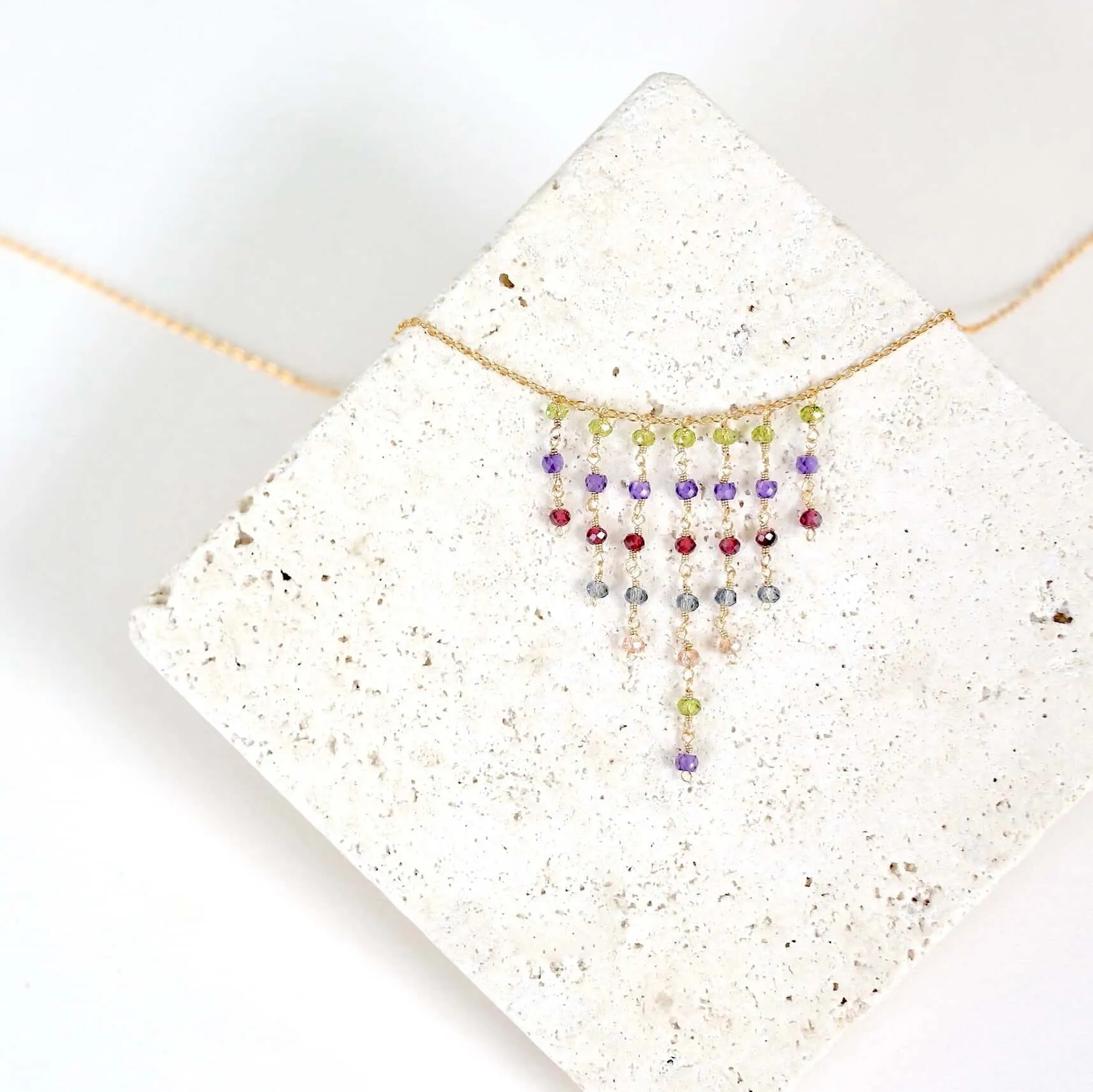 Rainbow Mini Fringe Necklace