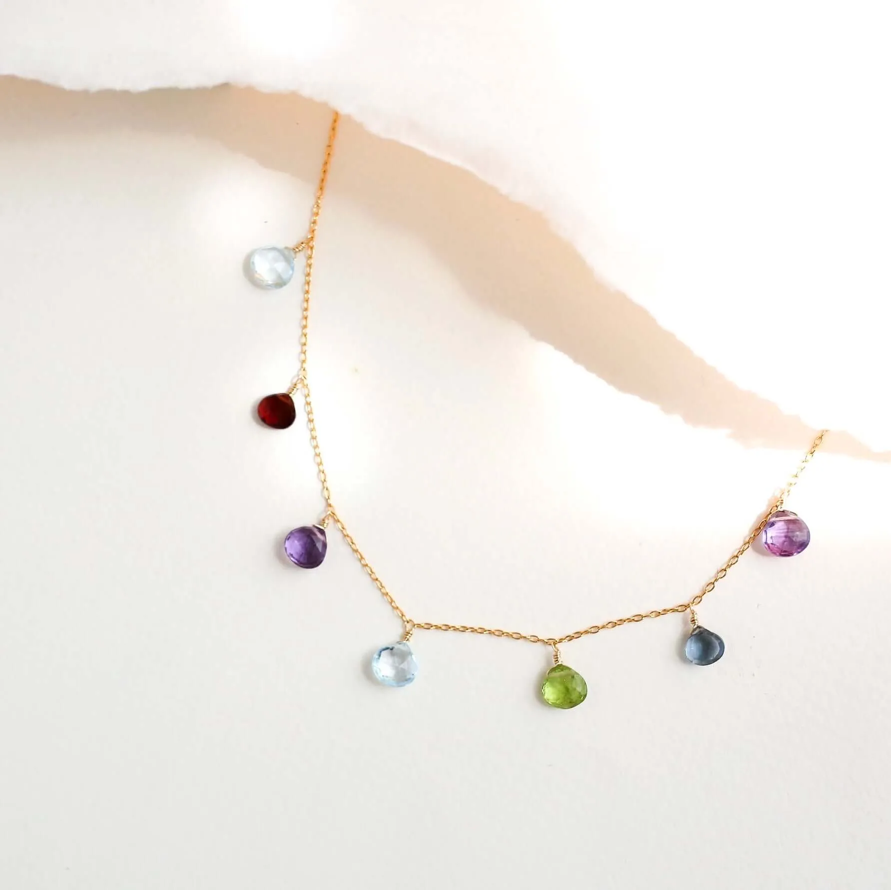 Rainbow Sparkler Necklace - Gold