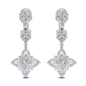 Regina Diamond Earrings (3.48 ct Diamonds) in White Gold