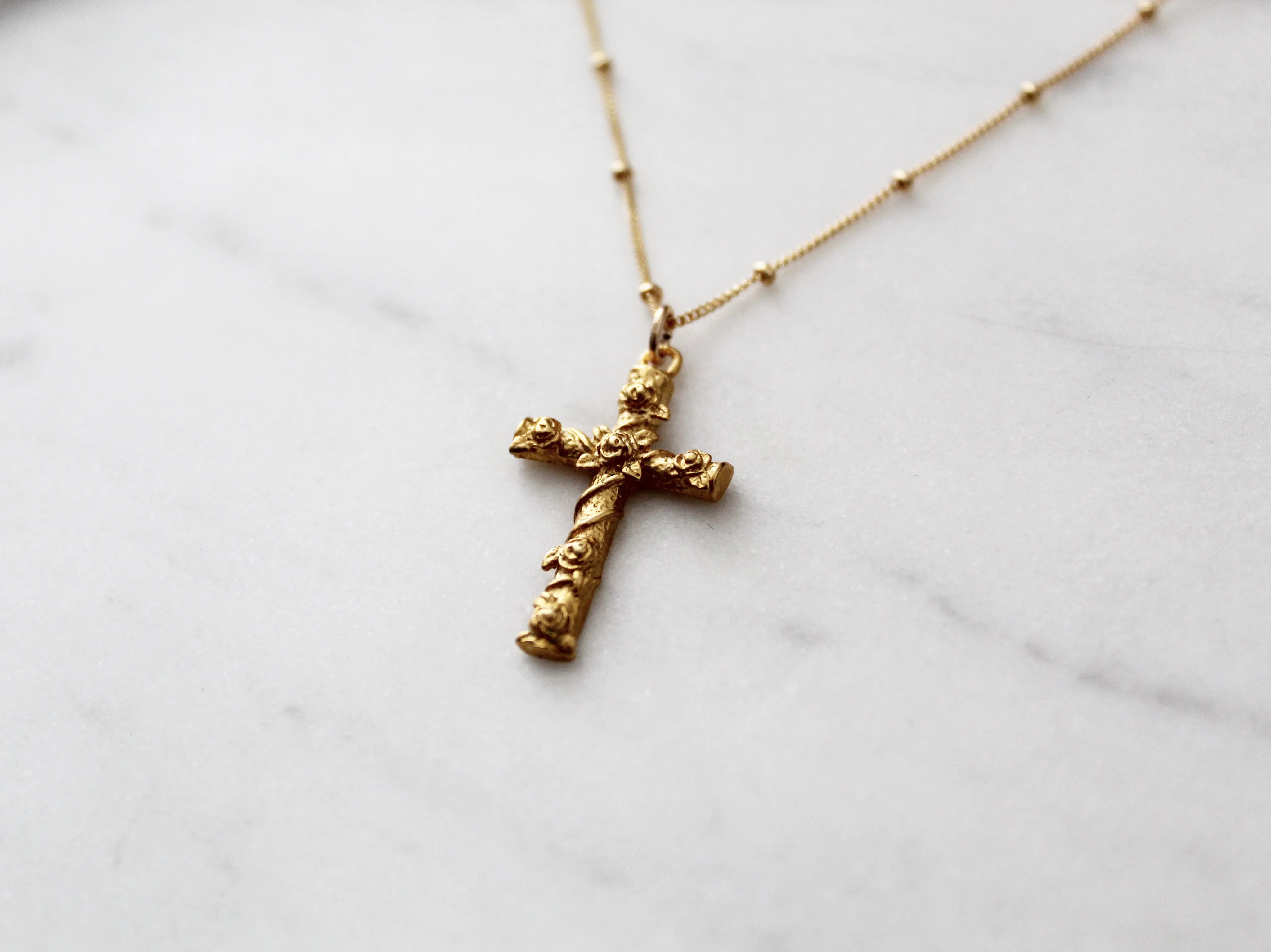 Rose Cross Necklace