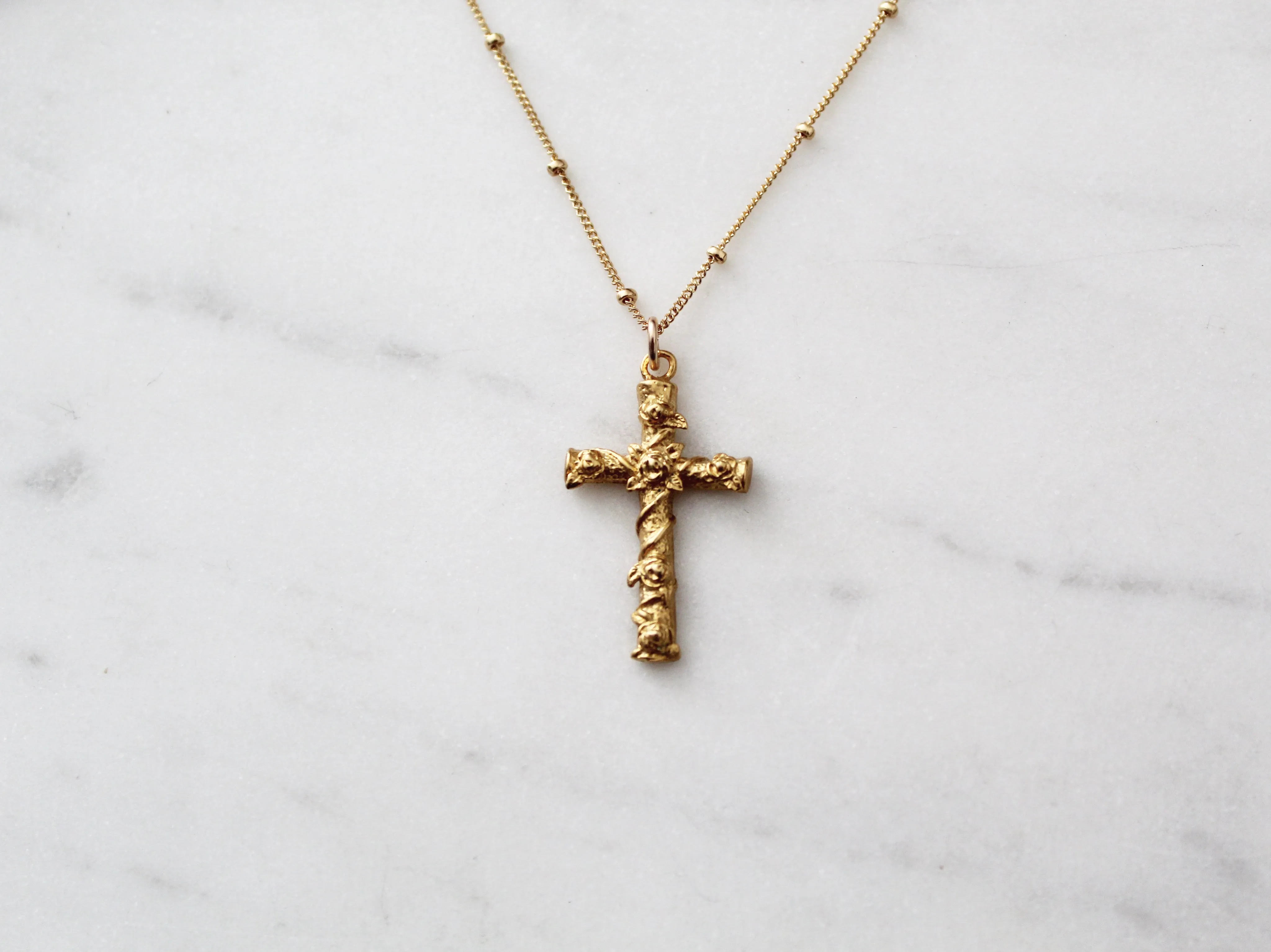 Rose Cross Necklace