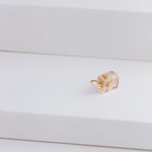 Rough stone imperial topaz stud