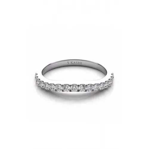 S Kashi & Sons Curved Wedding Band EN7154-BWG