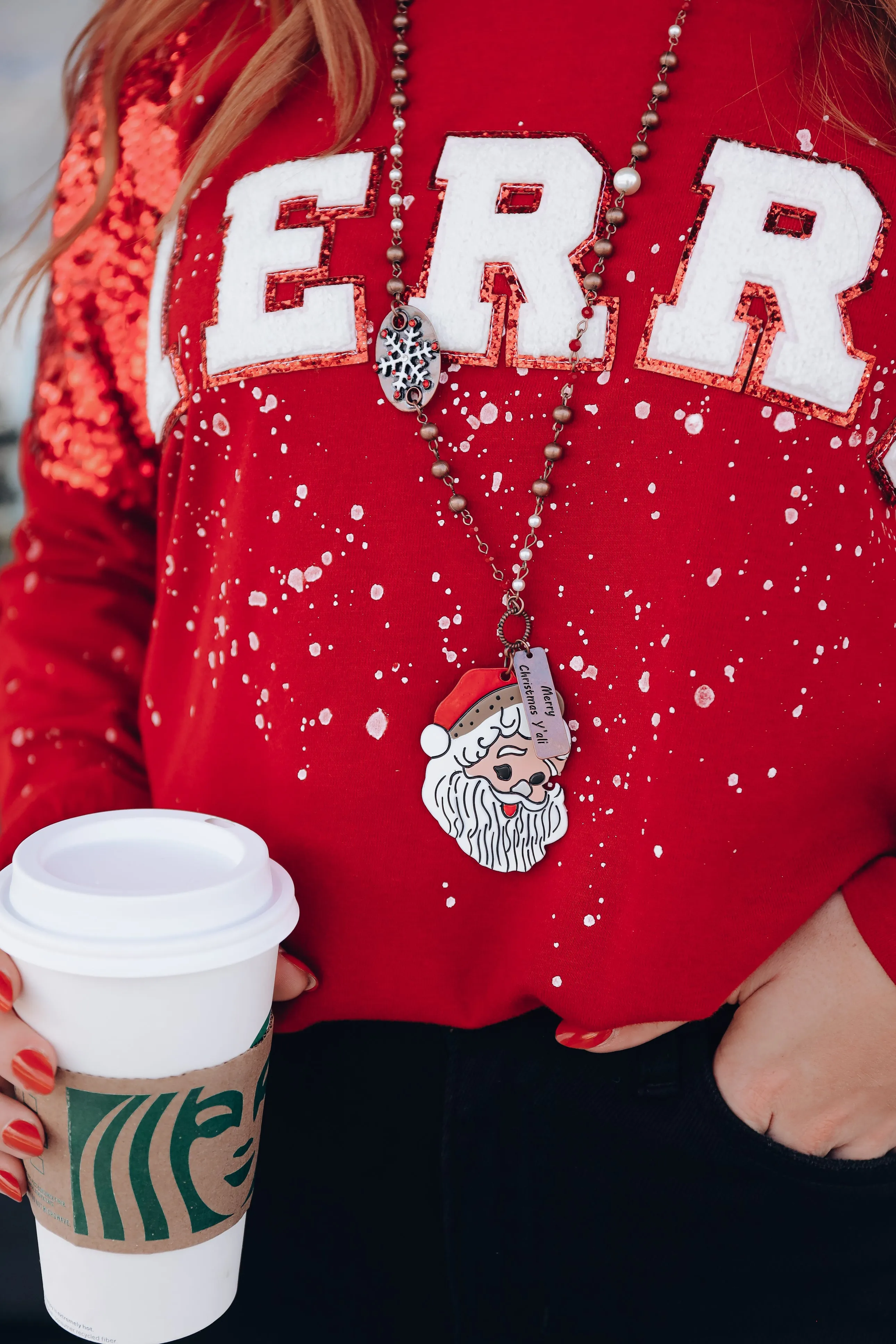 Santa Pendant Necklace