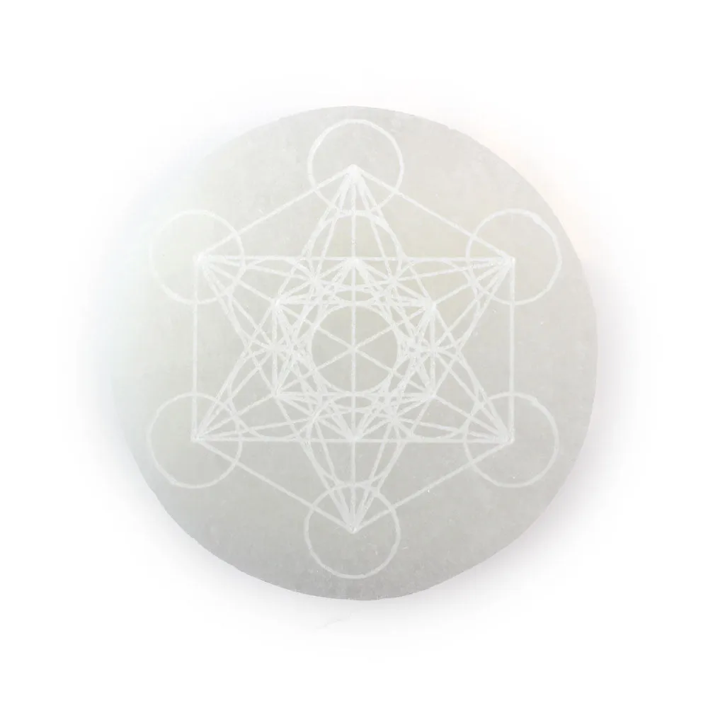 Selenite Coaster Metatron's Cube