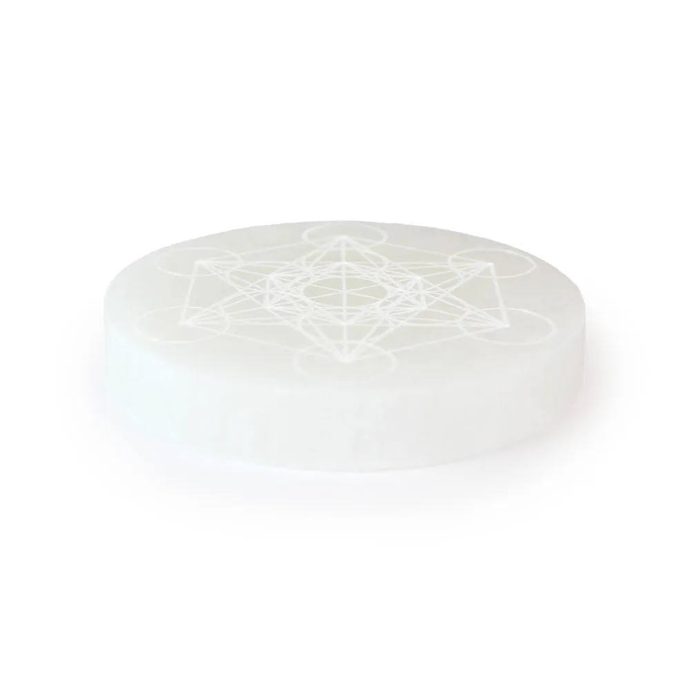 Selenite Coaster Metatron's Cube