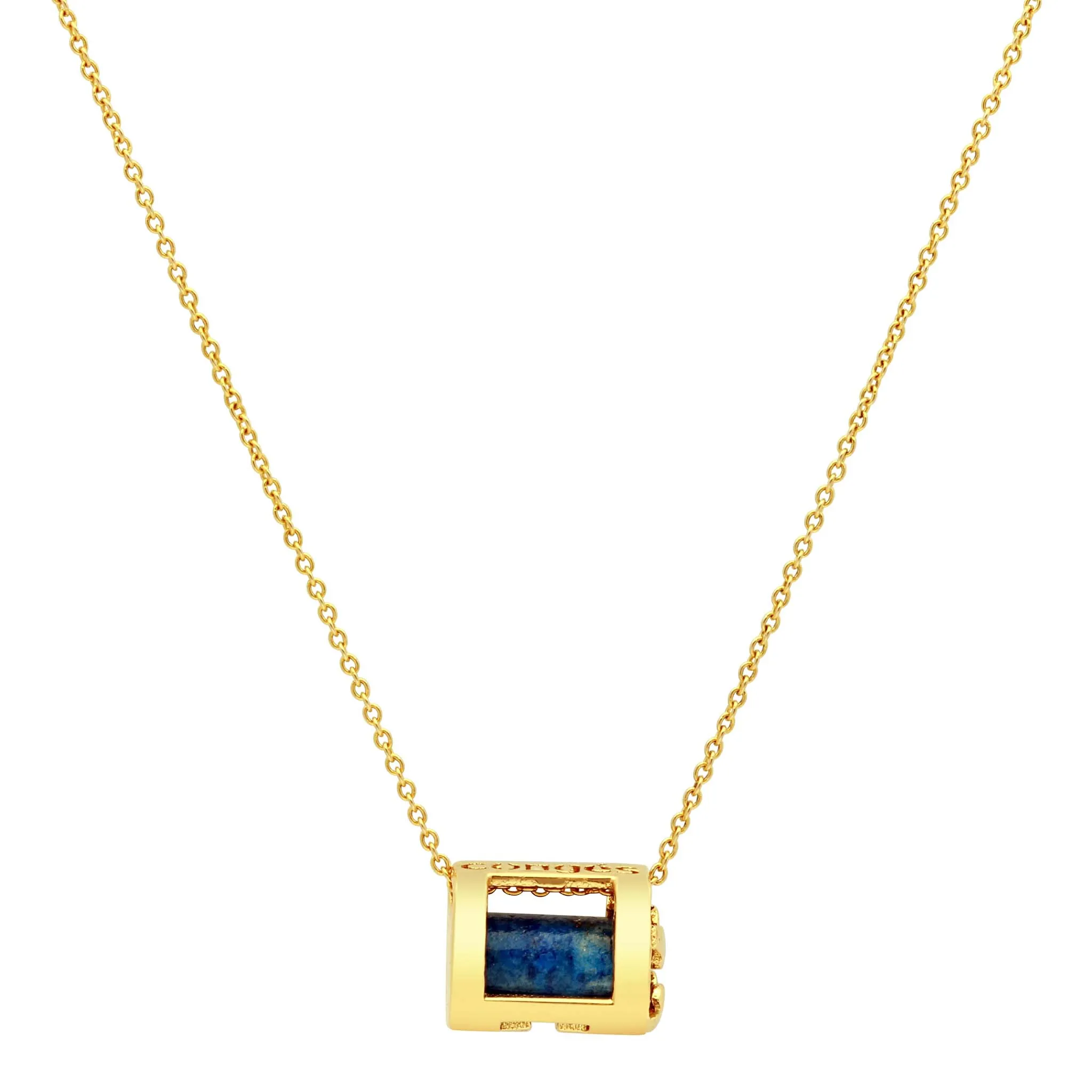 Signature Initials Necklace   Lapis