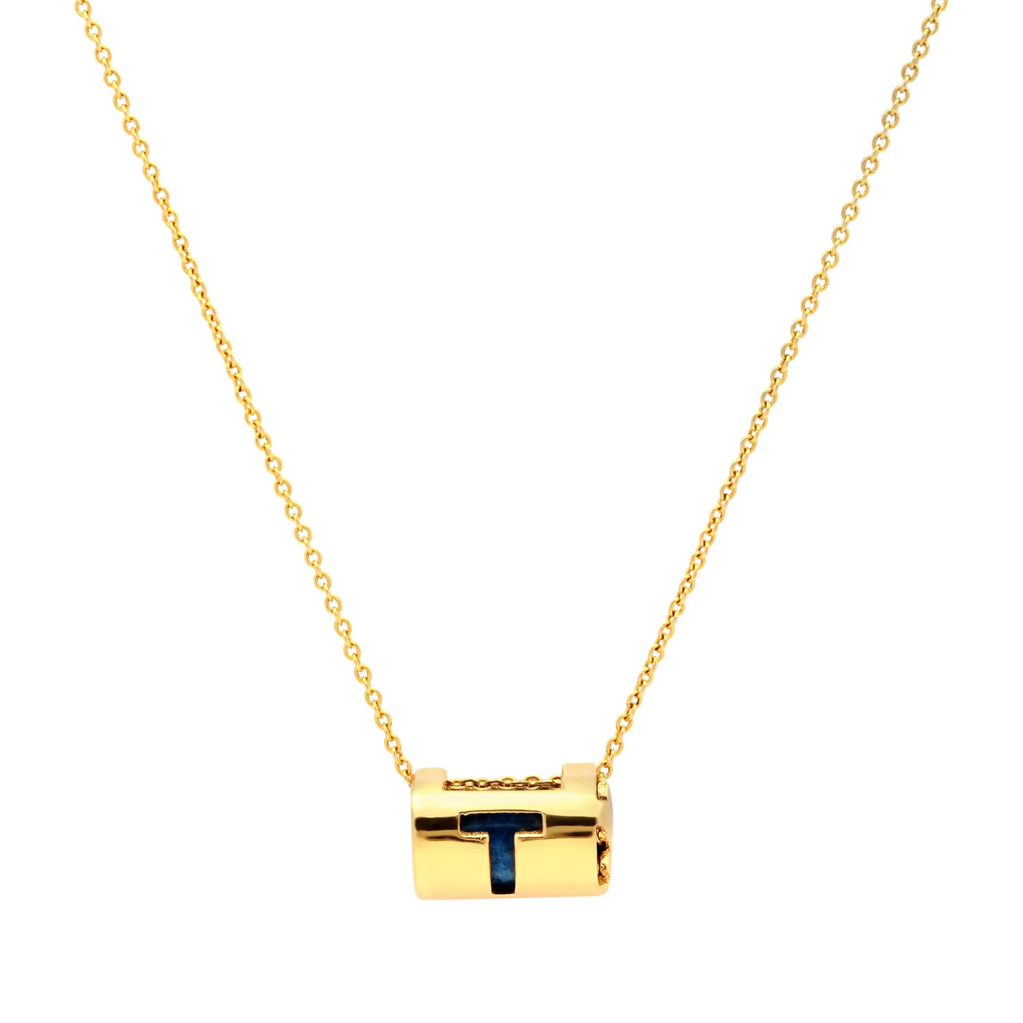 Signature Initials Necklace   Lapis