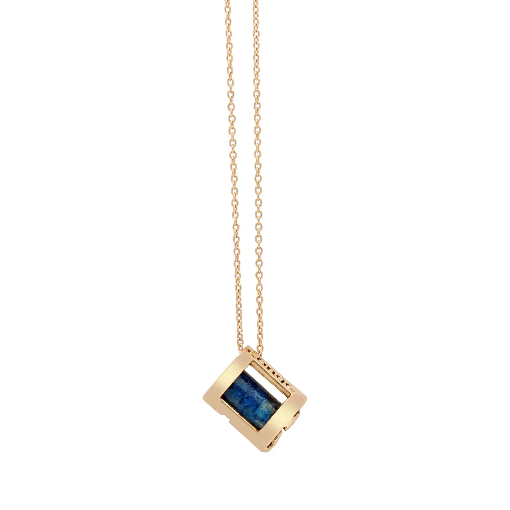 Signature Initials Necklace   Lapis