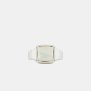 Silver Cushion Mother of Pearl Ring