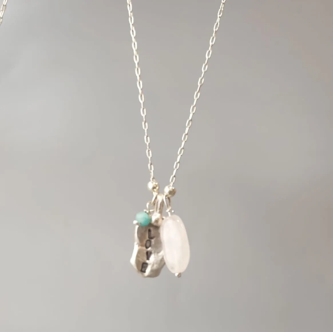 Silver Personalized Gemstone Necklace