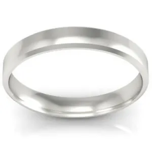 Simple Beveled Wedding Band 3mm