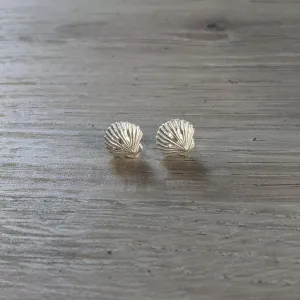 Small Clam Shell Stopper Stud Earring