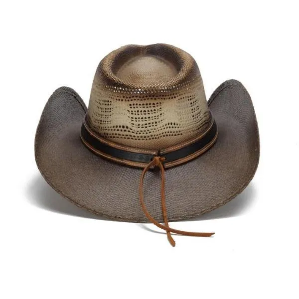 Stampede Western Straw Cowboy Hat - Moapa with Beaded Band