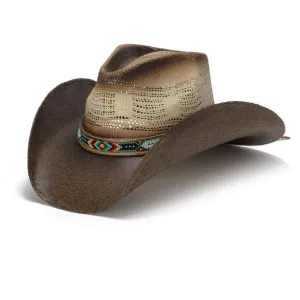 Stampede Western Straw Cowboy Hat - Moapa with Beaded Band