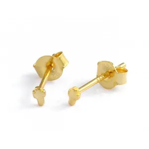 Sterling Silver Gold Plated Cross Stud Earrings