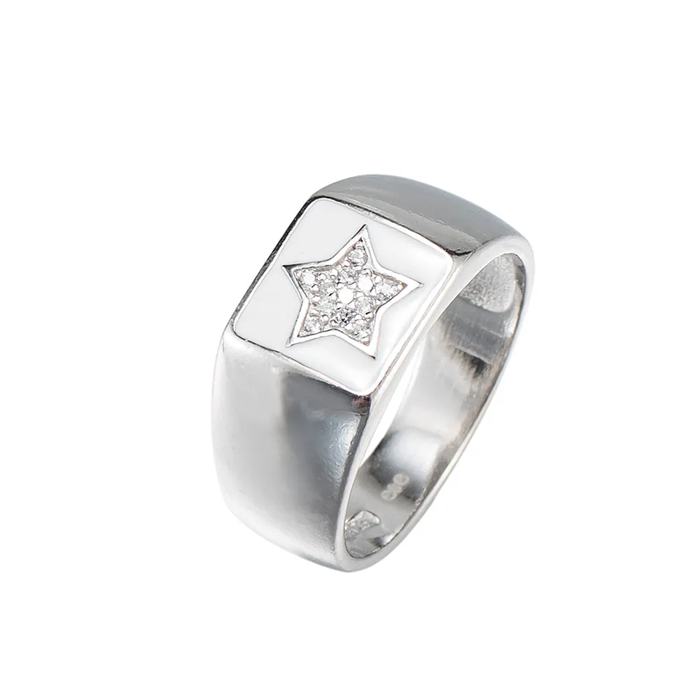 Sterling Silver Star Signet Ring