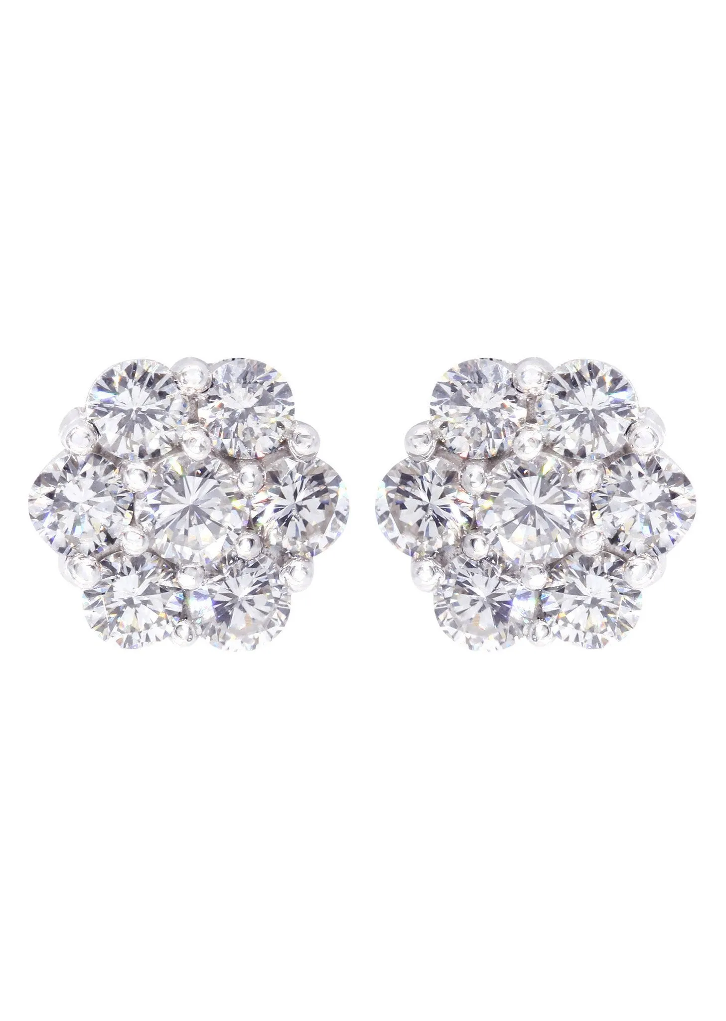 Stud Diamond Earrings For Men Illusion Set | 14K White Gold | 0.66 Carats