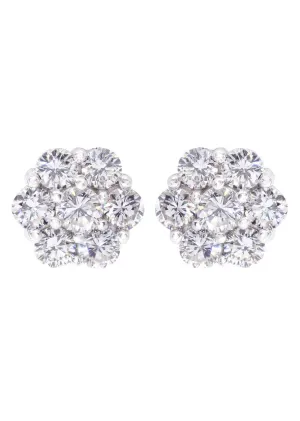 Stud Diamond Earrings For Men Illusion Set | 14K White Gold | 0.66 Carats