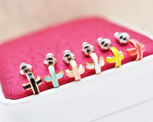 Stylish Cross Stud Earrings for Women Girls