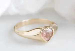 Sweetheart Sunstone Signet Ring