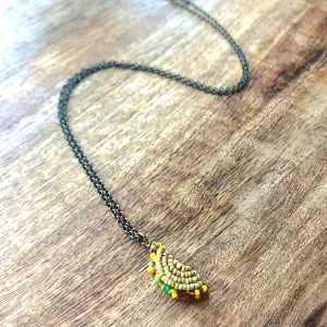 Teeny Tiny Beaded Taco Necklace