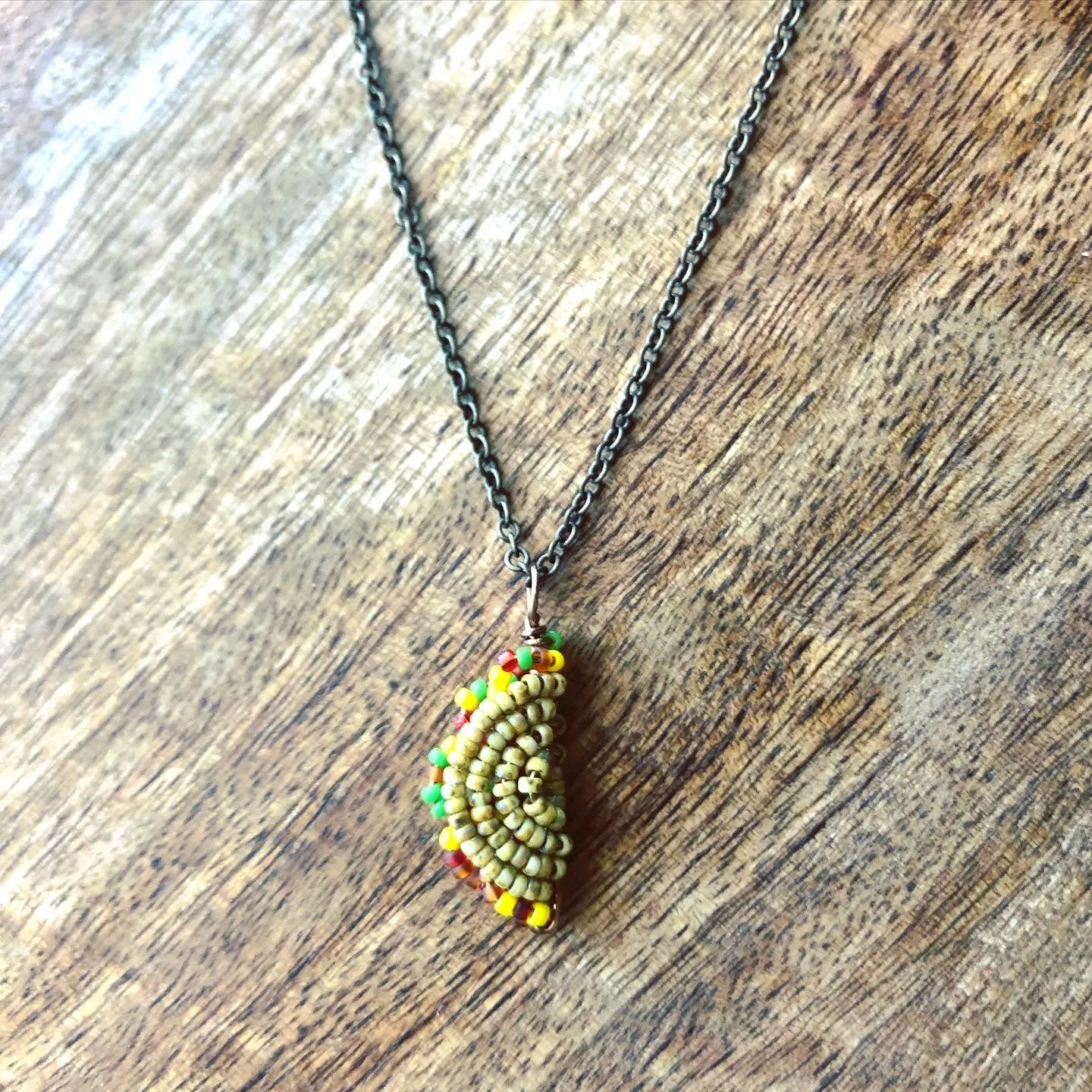 Teeny Tiny Beaded Taco Necklace