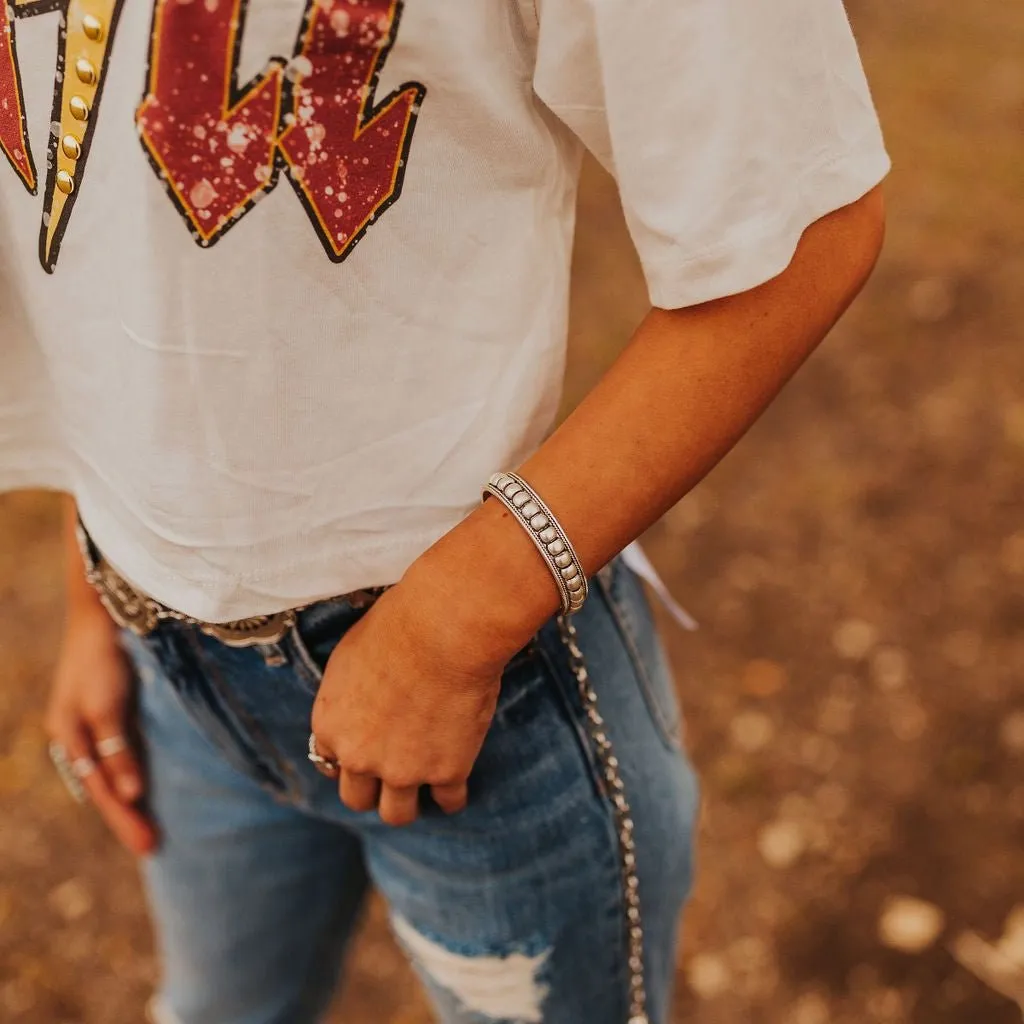 The Beaded Silver Cuff