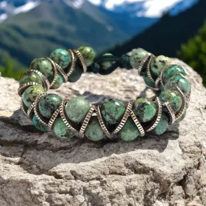 The Kayden Helix African Turquoise Bracelet