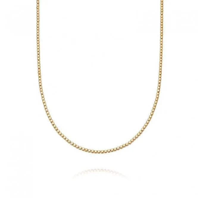 Thin Beaded 18ct Gold Plated Necklace RN02_GP