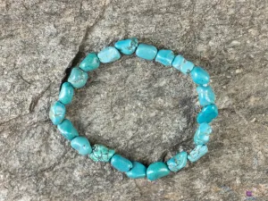 TURQUOISE Crystal Bracelet - Nugget Chip Beads - Beaded Bracelet, Handmade Jewelry, Healing Crystal Bracelet, E2185