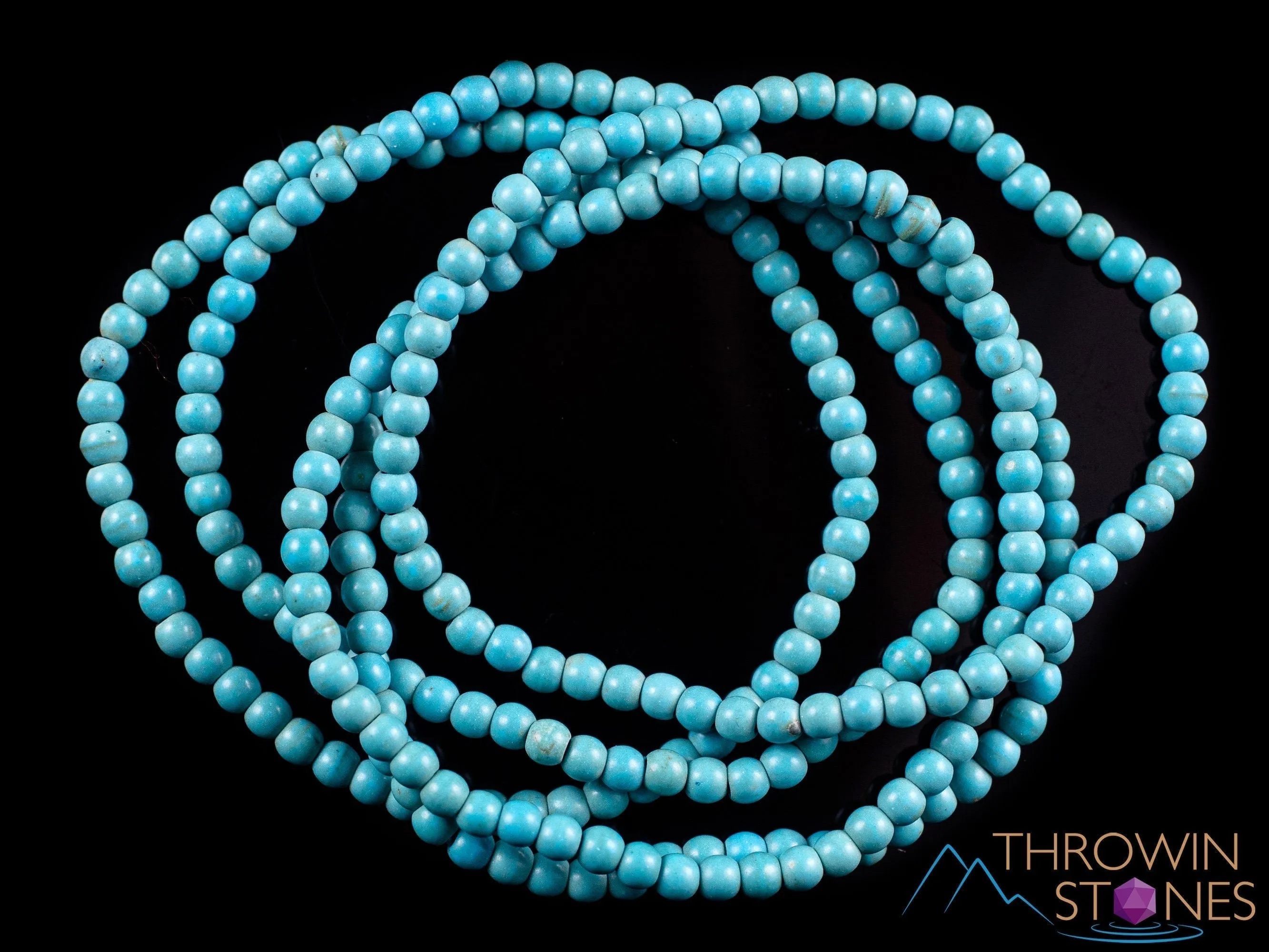 Turquoise HOWLITE Crystal Bracelet - Round Beads - Beaded Bracelet, Handmade Jewelry, Healing Crystal Bracelet, E2033