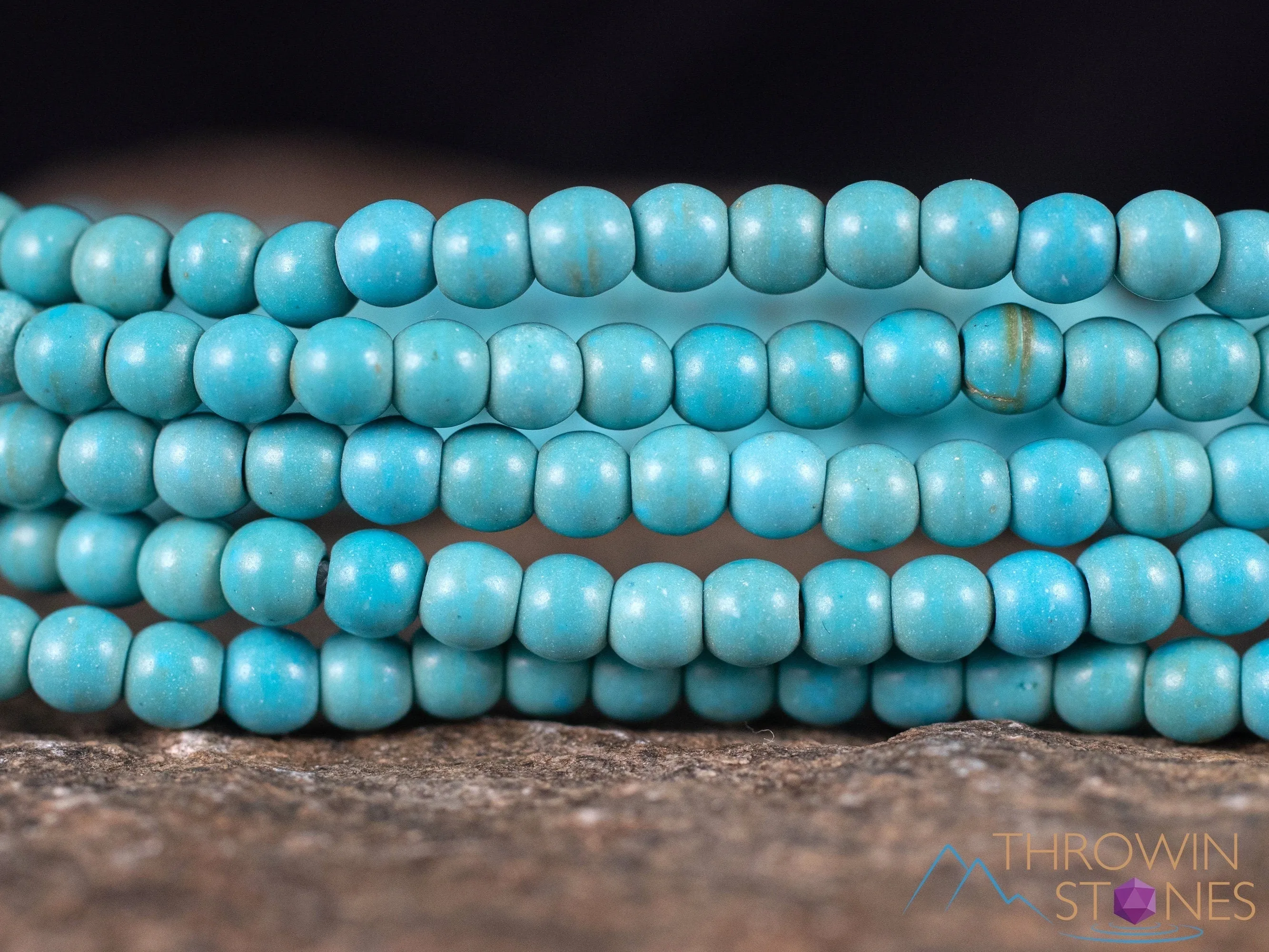 Turquoise HOWLITE Crystal Bracelet - Round Beads - Beaded Bracelet, Handmade Jewelry, Healing Crystal Bracelet, E2033