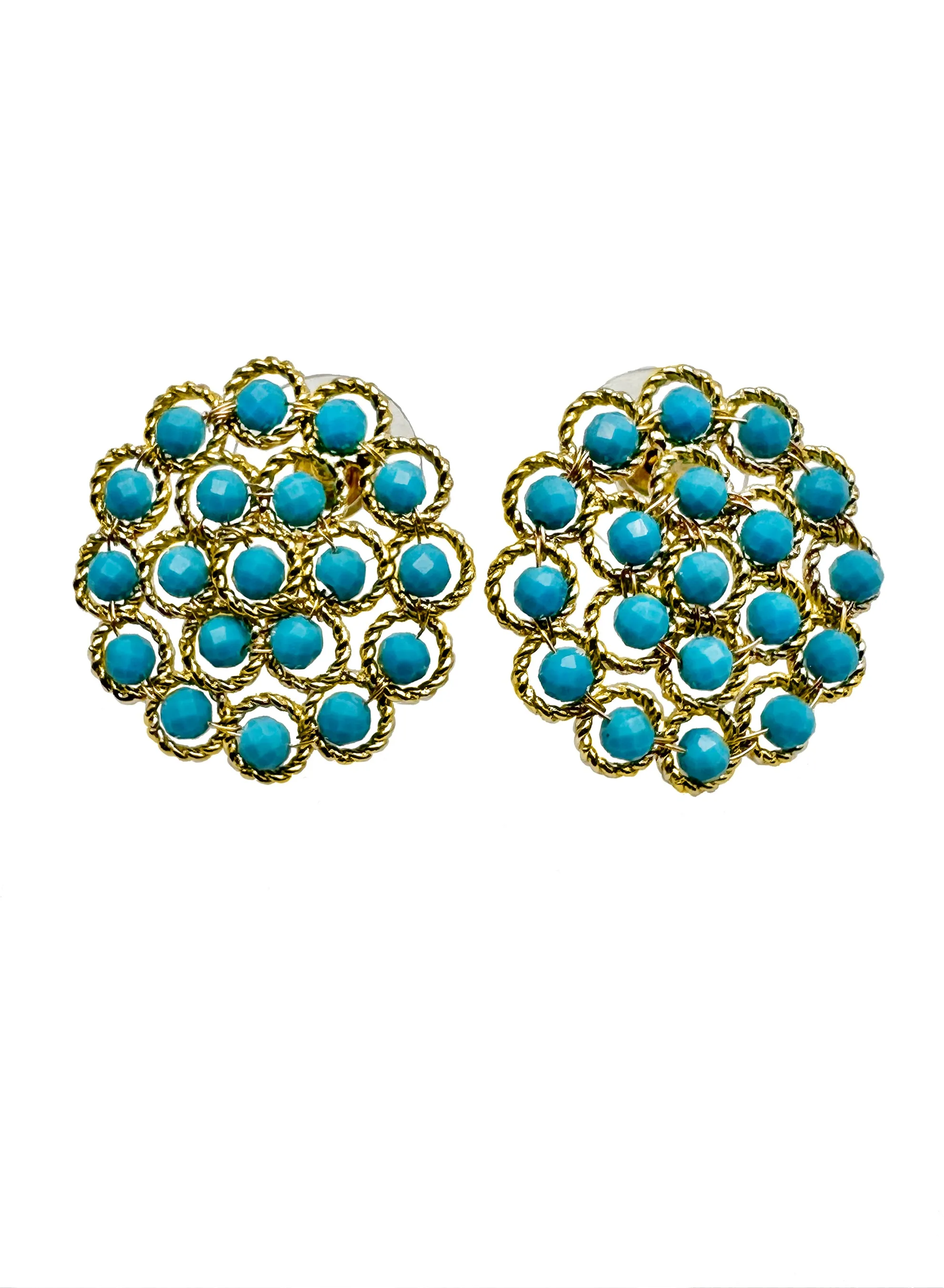 Turquoise Statement Earrings KE007