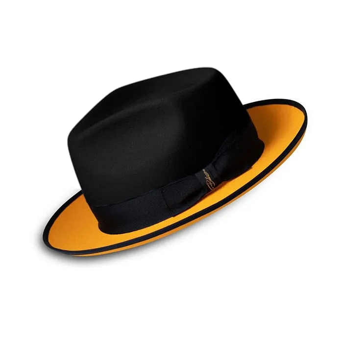 Urban Two Tone Fedora-Black Yellow