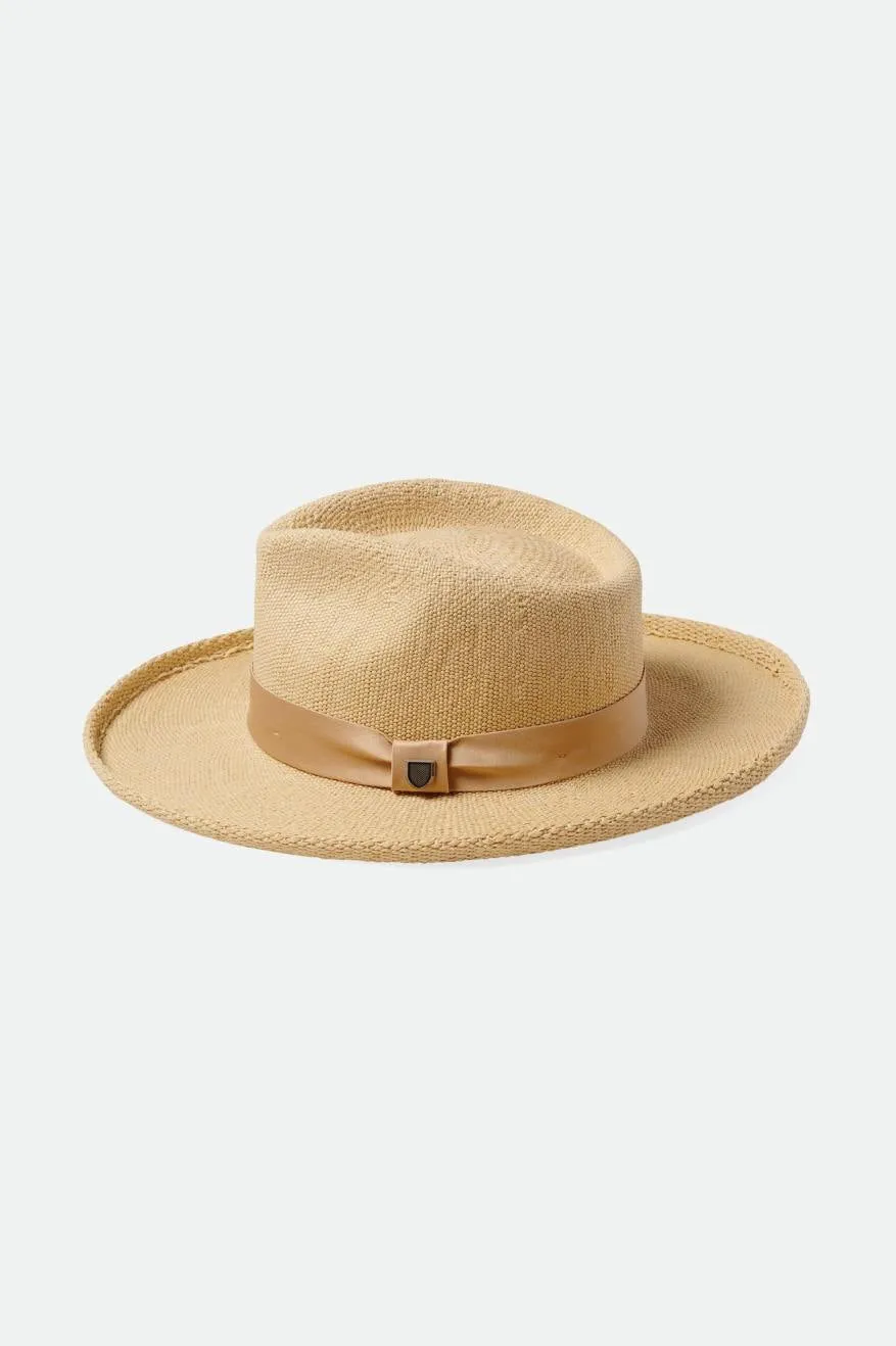 Victoria Straw Fedora - Natural/Oat Milk