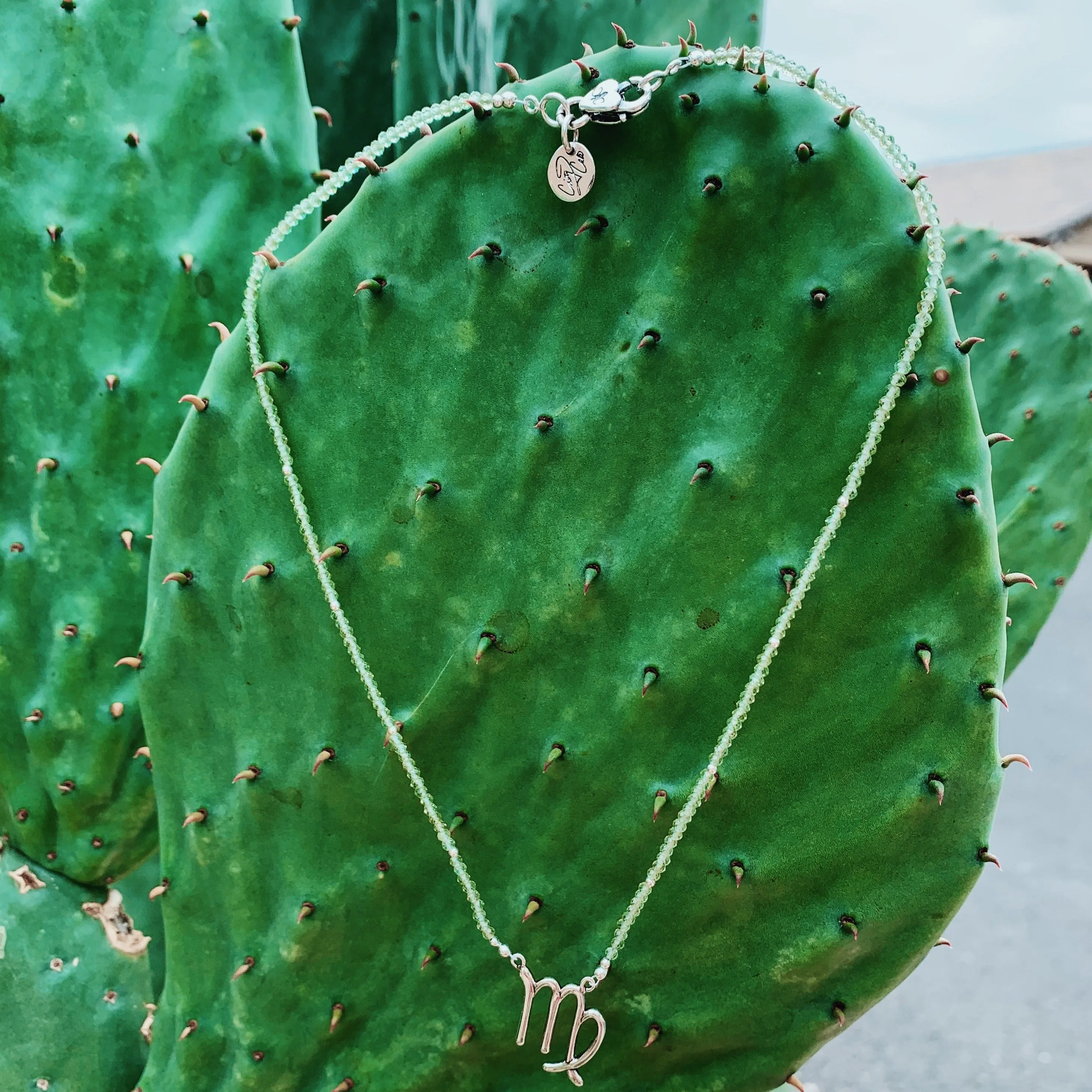 Virgo's Peaceful Peridot Zodiac Signature Necklace