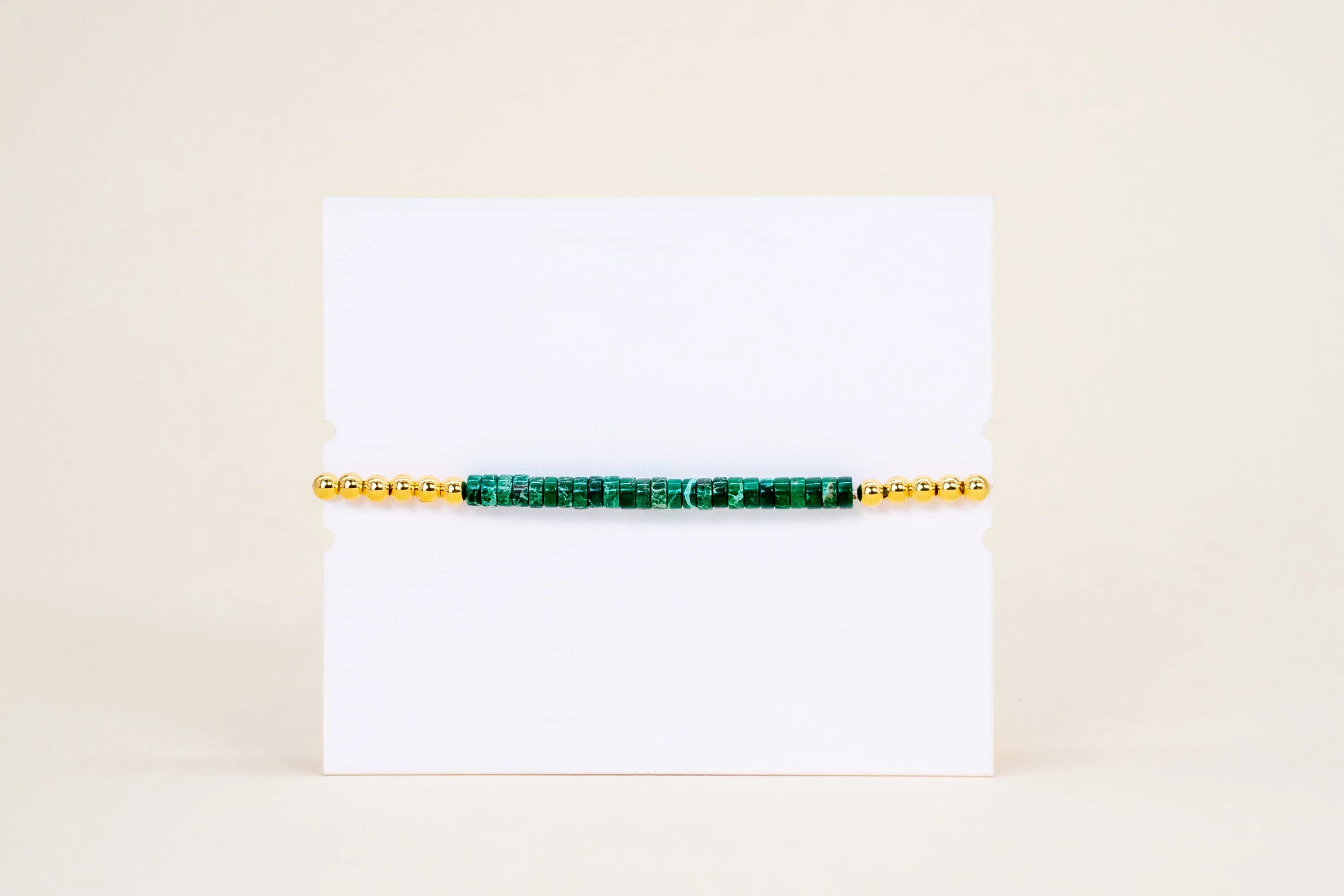 VITAMIN Gold Ball Bracelet Green Agate