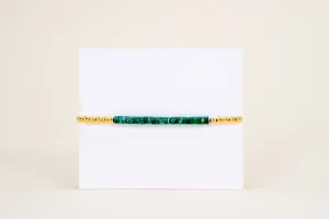 VITAMIN Gold Ball Bracelet Green Agate