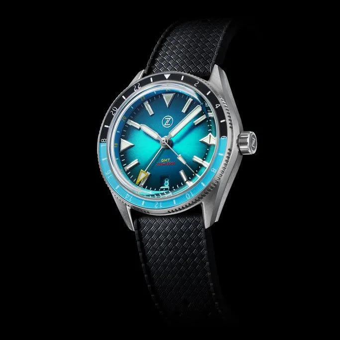 Zelos Horizons GMT v2 - Steel Teal&nbsp;Blue (Swiss&nbsp;ETA&nbsp;2893)