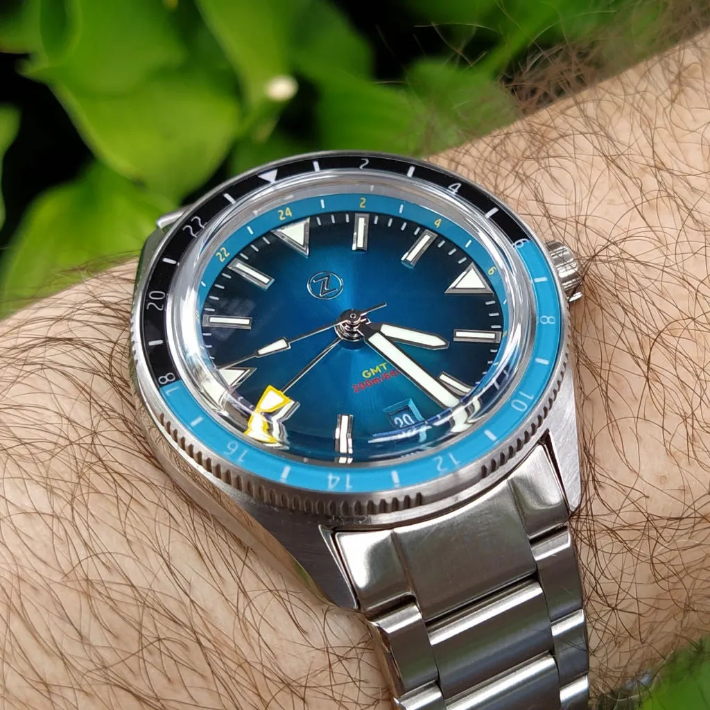 Zelos Horizons GMT v2 - Steel Teal&nbsp;Blue (Swiss&nbsp;ETA&nbsp;2893)