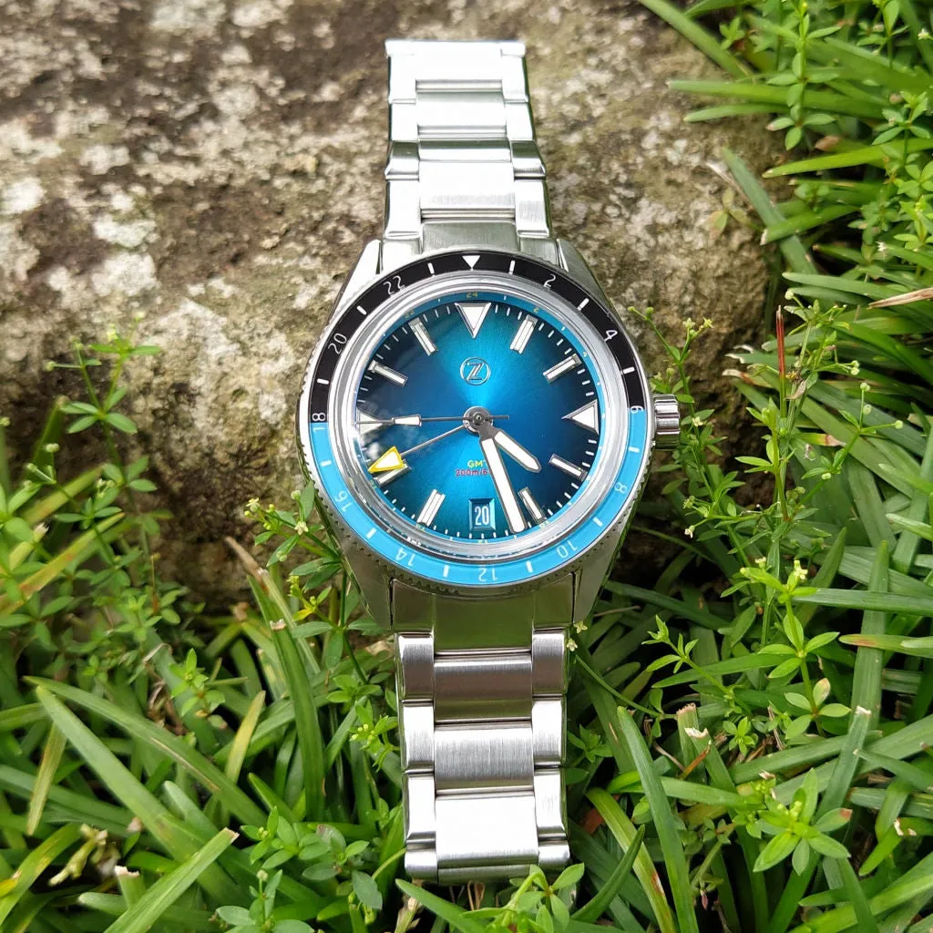 Zelos Horizons GMT v2 - Steel Teal&nbsp;Blue (Swiss&nbsp;ETA&nbsp;2893)