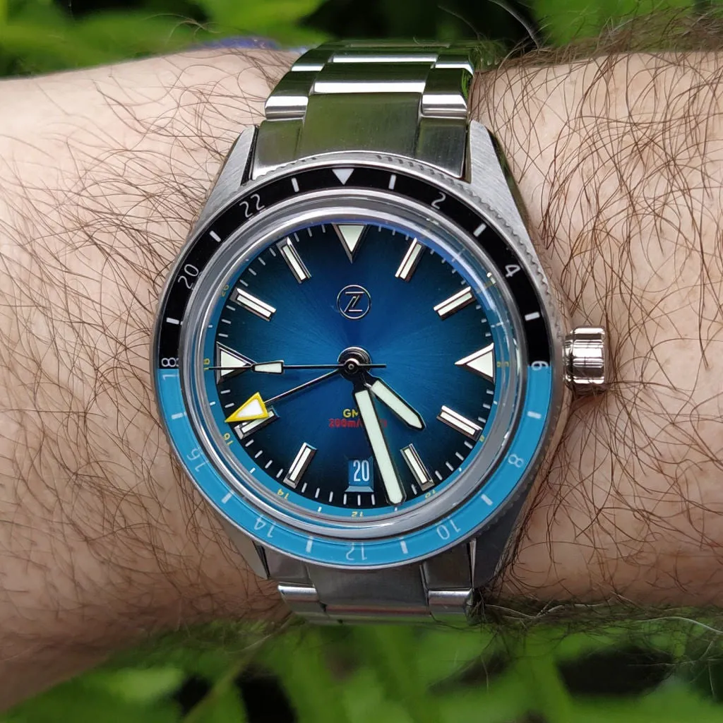 Zelos Horizons GMT v2 - Steel Teal&nbsp;Blue (Swiss&nbsp;ETA&nbsp;2893)