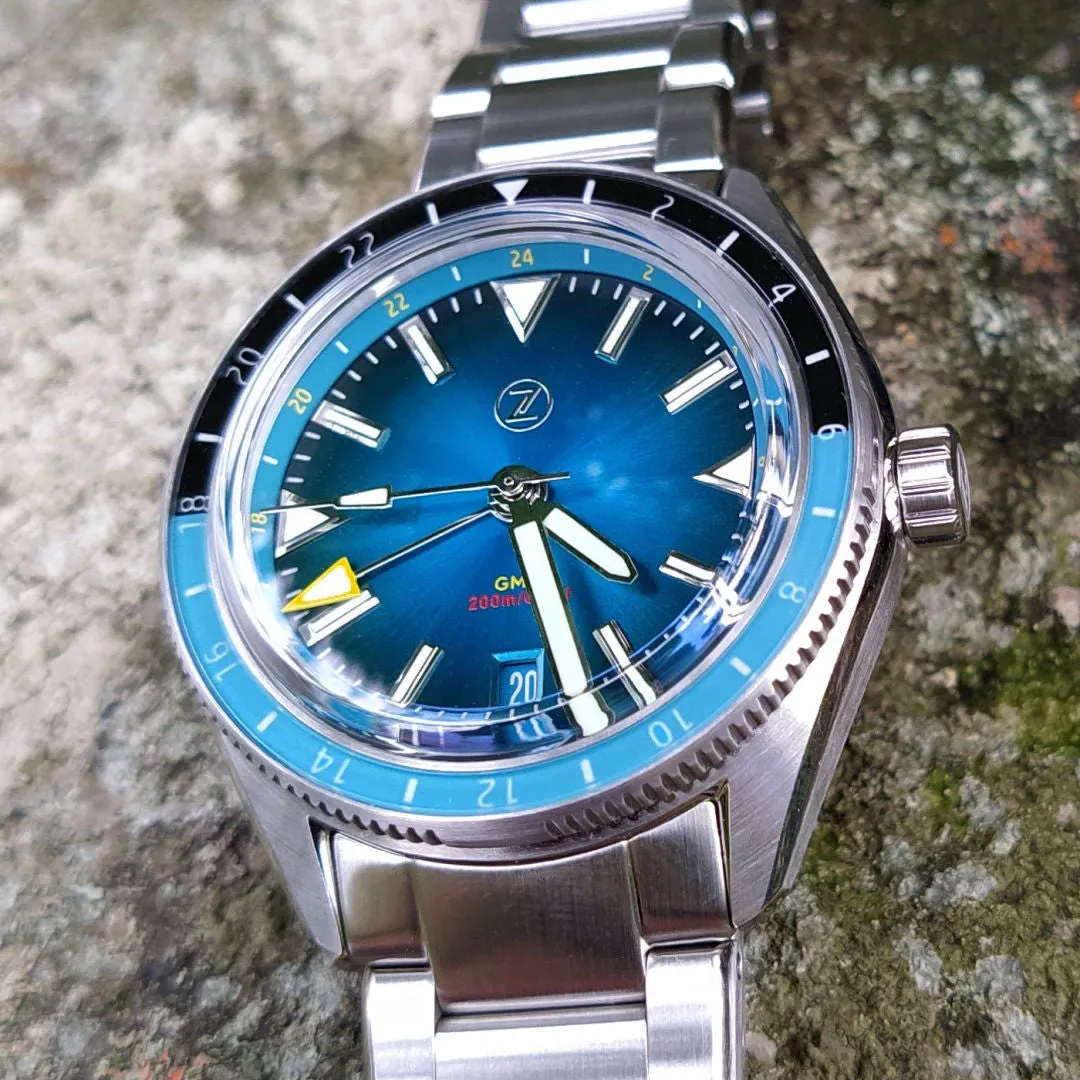 Zelos Horizons GMT v2 - Steel Teal&nbsp;Blue (Swiss&nbsp;ETA&nbsp;2893)