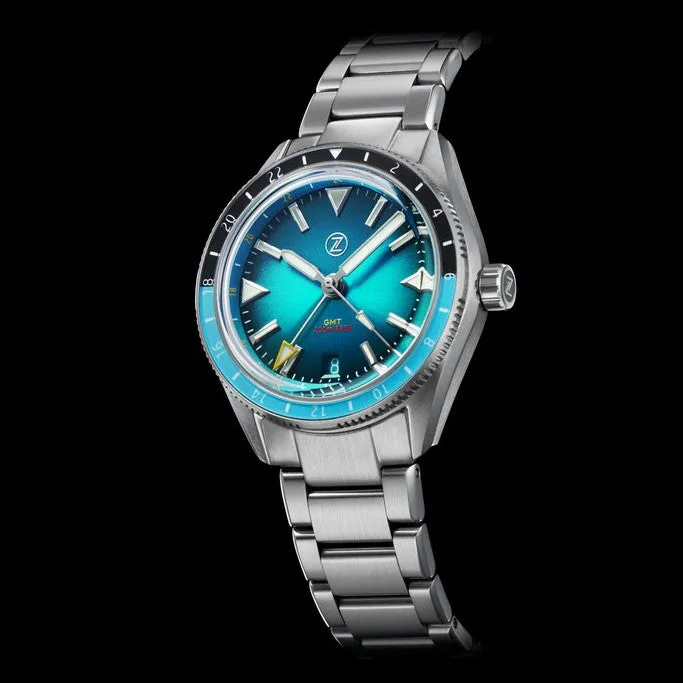 Zelos Horizons GMT v2 - Steel Teal&nbsp;Blue (Swiss&nbsp;ETA&nbsp;2893)